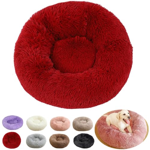 Hundebett Mittelgroße Hunde, Hundekissen Hundekörbchen Donut Multi Größen Hundebetten Waschbar Weich Katzenbett Katzenkissen Flauschig Schlafplätze Möbel für Hunde und Katzen (Burgunderrot, 70cm) Hundebett Mittelgroße Hunde, Hundekissen Hundekörbchen Donut Multi Größen Hundebetten Waschbar Weich Katzenbett Katzenkissen Flauschig Schlafplätze Möbel für Hunde und Katzen (Burgunderrot, 70cm) von rngcpto