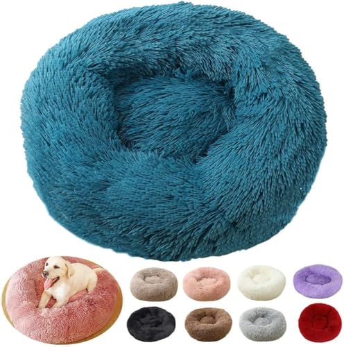 rngcpto Hundebett Grosse Hunde, Hundekissen Waschbar 110cm, Multi Farbe und Größen Hundekorb Flauschig Katzenkorb Rund, Katzenbett Hundebett XXL für Hunde und Kleine (110cm, Blau) von rngcpto