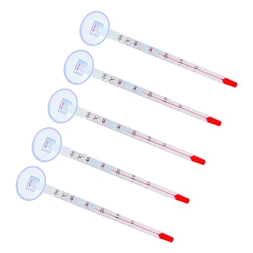 rockible 5 Teiliges Aquarium Thermometer mit Saugnapf, Leicht Ablesbares Analoges Hochpräzises Glasrohr Aquarium Thermometer, Stock von rockible