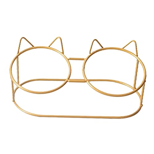 rockible Elegante Katzenschalen, Stilvoller Ständer, Modernes Design für Katzenliebhaber, Gold von rockible
