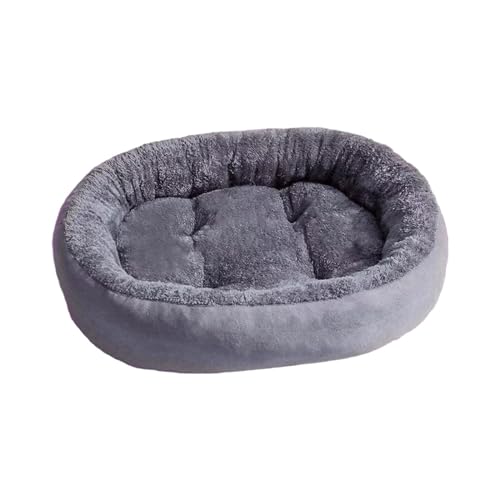 rockible Gemütliches Haustierbett für kleine Hunde, Katzenkorb für den Innenbereich, weiche Schlafunterlage, grau und L von rockible