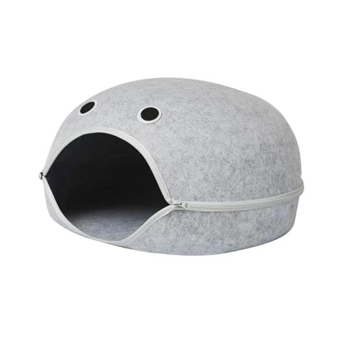 rockible Halbgeschlossenes Katzennest, Haustierhöhle, Bett, Versteck, weich, für kleine Haustiere, abnehmbares Katzentunnelbett, Hellgrau rockible Halbgeschlossenes Katzennest, Haustierhöhle, Bett, Versteck, weich, für kleine Haustiere, abnehmbares Katzentunnelbett, Hellgrau von rockible