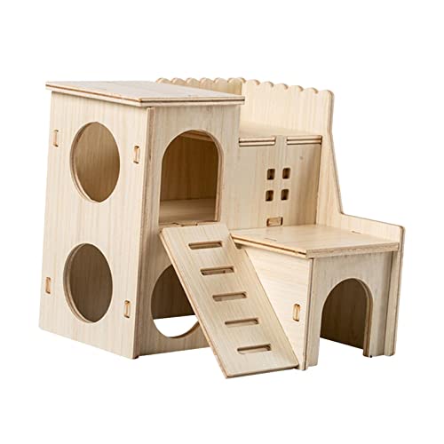 rockible Hamsterhaus Holzversteck mit Klettergerüst für Kleintiere, Stil c von rockible