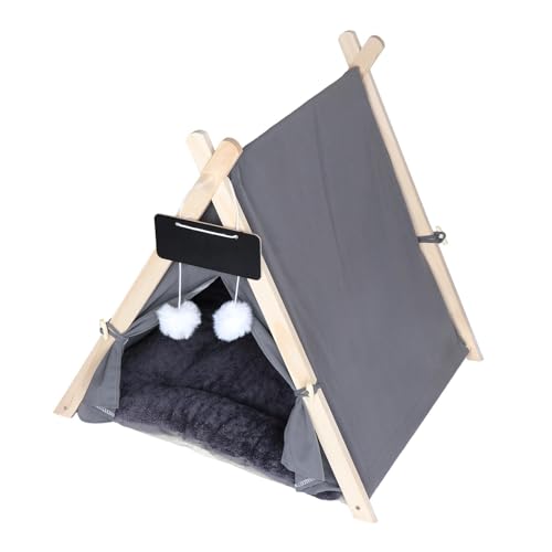rockible Haustier Tipi, Hundehütte, Matte, Ruhebett, Katzenzelt, Bett mit Kissen, Winternest für Welpen, Kätzchen, Drinnen Und Draußen, Alle Jahreszeiten, grau rockible Haustier Tipi, Hundehütte, Matte, Ruhebett, Katzenzelt, Bett mit Kissen, Winternest für Welpen, Kätzchen, Drinnen Und Draußen, Alle Jahreszeiten, grau von rockible