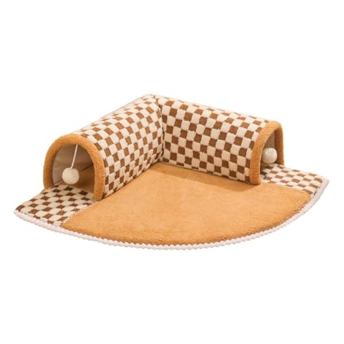 rockible Katzen-Tunnelbett, Spielcenter, bequemes, zusammenklappbares Übungsversteck, warme Herbst-Tunnelmatte für Katzen, Kätzchen, Hase im Innenbereich, Kaffee XL rockible Katzen-Tunnelbett, Spielcenter, bequemes, zusammenklappbares Übungsversteck, warme Herbst-Tunnelmatte für Katzen, Kätzchen, Hase im Innenbereich, Kaffee XL von rockible