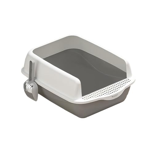 rockible Katzentoilette mit Offener Oberseite, Halbgeschlossene Katzentoilette, Leicht zu Reinigen, Widerstandsfähig, Haustiertoilette, GRAU rockible Katzentoilette mit Offener Oberseite, Halbgeschlossene Katzentoilette, Leicht zu Reinigen, Widerstandsfähig, Haustiertoilette, GRAU von rockible
