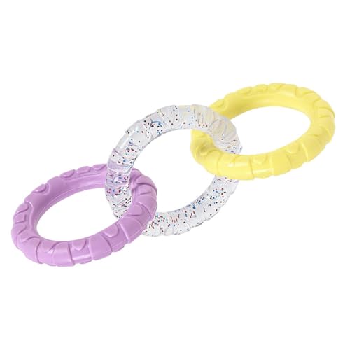 rockible Kauspielzeug für Hunde, Reinigungsspielzeug für von Haustieren, lustiges tragbares mit Ringen, für, violett gelb rockible Kauspielzeug für Hunde, Reinigungsspielzeug für von Haustieren, lustiges tragbares mit Ringen, für, violett gelb von rockible