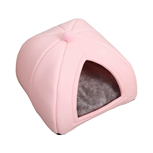 rockible Luxuriöses Tierbett für Haustiere - Kuschelige Schlafhöhle für Hunde und Katzen, L rosa von rockible