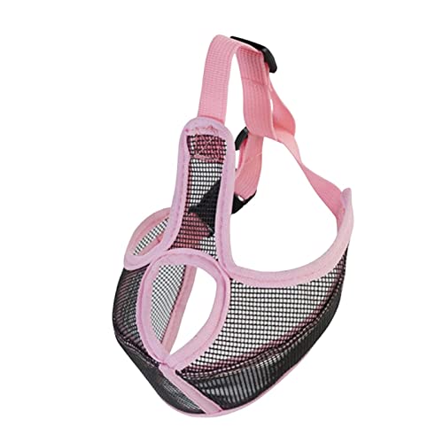 rockible Maulkorb für Hunde mit kurzer, verstellbare Hundemaske in Rosa von rockible