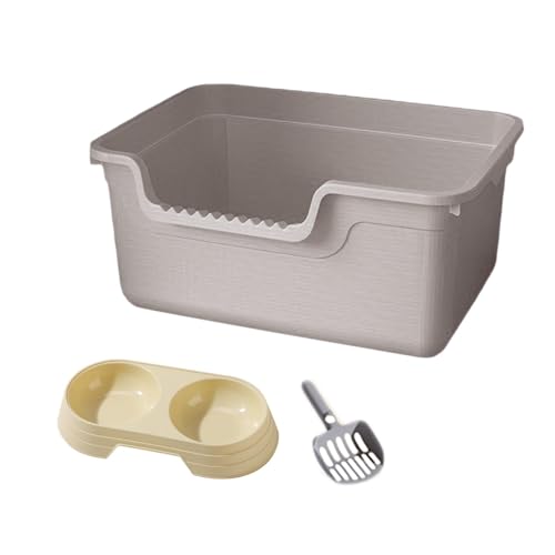 rockible Offene Katzentoilette, Katzentoilette für Kätzchen, große Katzentoilette mit Schüssel, Katzentoilette für Haustiere, Katzentoilette, Sandkasten für, grau rockible Offene Katzentoilette, Katzentoilette für Kätzchen, große Katzentoilette mit Schüssel, Katzentoilette für Haustiere, Katzentoilette, Sandkasten für, grau von rockible