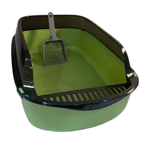 rockible Offene Katzentoilette, Sieb-Katzentoilette, halbgeschlossener Sandkasten, Haustiertoilette, Sandkasten für Hauskatzen, Grün rockible Offene Katzentoilette, Sieb-Katzentoilette, halbgeschlossener Sandkasten, Haustiertoilette, Sandkasten für Hauskatzen, Grün von rockible