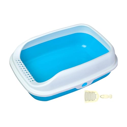 rockible Offene Katzentoilette, halbgeschlossen, spritzwassergeschützt, Heimtierbedarf, Katzentöpfchen, Toilette, Haustier-Bettpfanne, langlebige, Blaues Mittel rockible Offene Katzentoilette, halbgeschlossen, spritzwassergeschützt, Heimtierbedarf, Katzentöpfchen, Toilette, Haustier-Bettpfanne, langlebige, Blaues Mittel von rockible