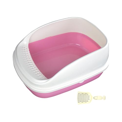 rockible Offene Katzentoilette, halbgeschlossen, spritzwassergeschützt, Heimtierbedarf, Katzentöpfchen, Toilette, Haustier-Bettpfanne, langlebige, Rosa groß rockible Offene Katzentoilette, halbgeschlossen, spritzwassergeschützt, Heimtierbedarf, Katzentöpfchen, Toilette, Haustier-Bettpfanne, langlebige, Rosa groß von rockible