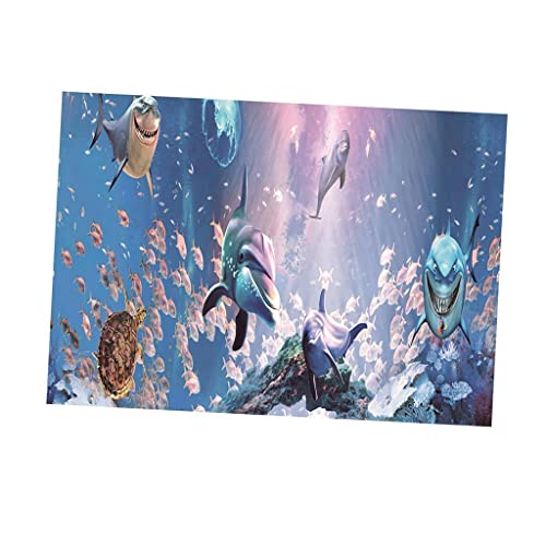 rockible Ozeanisches Dekorationspapier für Aquarium, Delfin und Hammerhai, 61 x 30 cm von rockible