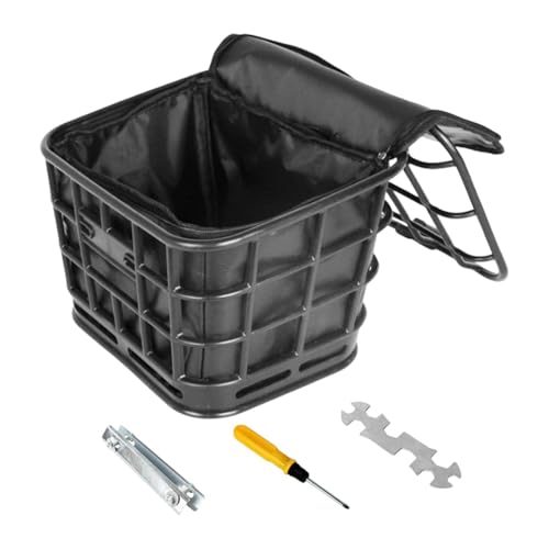 rockible Plastik Fahrradkorb mit Deckel Vorne, Fahrrad Abnehmbarer Korb, Elektrofahrradkorb aus ABS, Aufbewahrungskorb für Elektrofahrräder, Transportkorb für Radfahren, Camping, mit Innentasche von rockible
