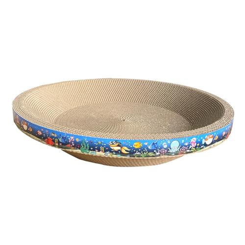 rockible Rundes Katzenkratzbrett aus Pappe, Bett-Kratzkissen, Nest, Trainingsspielzeug, Kratzbrett zum Schlafen, 50cmx10cm von rockible