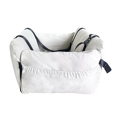 rockible Sitzerhöhung für Hunde Und Katzen Im Auto, Armlehne, Mittelkonsole, Hundesitz, Abnehmbarer Und Waschbarer Haustier Autositz, Kleine Hundehandtasche, H, Weiß von rockible