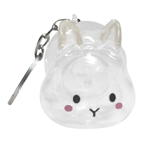 rockible Tierhaar-Sammlerhalter, transparent, niedliche Kaninchenform, für, Andenken, tragbarer Schlüsselanhänger, Braunohrkaninchen von rockible