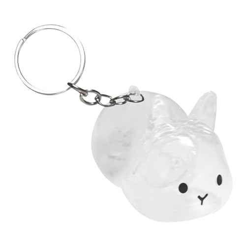 rockible Tierhaar-Sammlerhalter, transparent, niedliche Kaninchenform, für, Andenken, tragbarer Schlüsselanhänger, Süßes Kaninchen von rockible