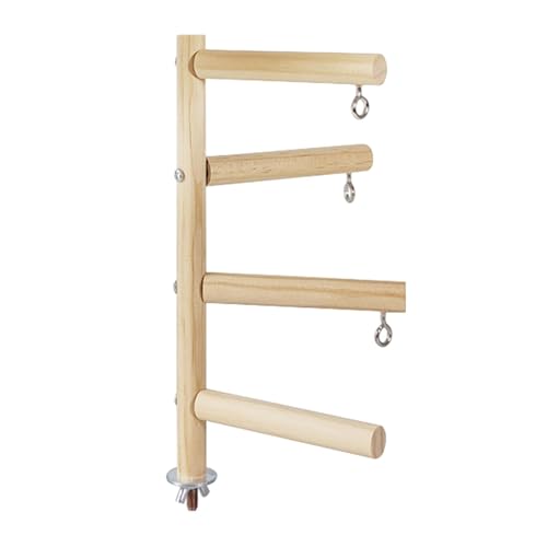 rockible Vogel Holz Sitzstange Training Käfig Zubehör Laufstall Papagei Spielständer Papagei Spielplatz für Conures Sittich, 4 Riegel von rockible