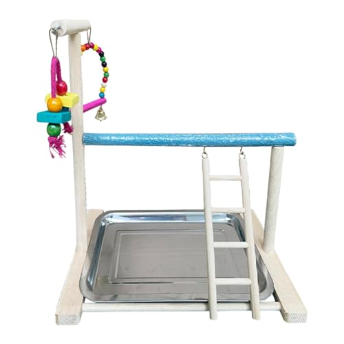 rockible Vogelspielplatz aus Holz, Vogelsitzstange, Spielglocke für Papageien, Vögel, Hängespielzeug, Holzspielständer für Sittiche, Wellensittiche, rockible Vogelspielplatz aus Holz, Vogelsitzstange, Spielglocke für Papageien, Vögel, Hängespielzeug, Holzspielständer für Sittiche, Wellensittiche, von rockible