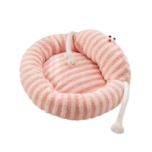 rockible Weiches Haustiernistbett, Katzenbett für Hauskatzen, Plüschkissen, kleine Hundebetten für Hunde, Rosa von rockible