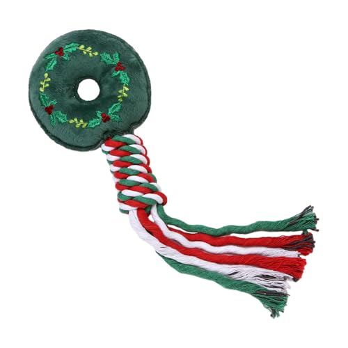 rockible Weihnachtshundespielzeug, Weihnachtshundeseilspielzeug, Hundezahnspielzeug, Hundekauspielzeug zum Spielen großer, mittelgroßer und Kleiner Hunde, Krapfen rockible Weihnachtshundespielzeug, Weihnachtshundeseilspielzeug, Hundezahnspielzeug, Hundekauspielzeug zum Spielen großer, mittelgroßer und Kleiner Hunde, Krapfen von rockible