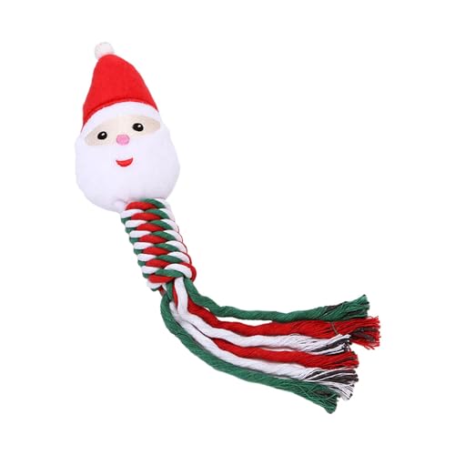 rockible Weihnachtshundespielzeug, Weihnachtshundeseilspielzeug, Hundezahnspielzeug, Hundekauspielzeug zum Spielen großer, mittelgroßer und Kleiner Hunde, Weihnachtsmann rockible Weihnachtshundespielzeug, Weihnachtshundeseilspielzeug, Hundezahnspielzeug, Hundekauspielzeug zum Spielen großer, mittelgroßer und Kleiner Hunde, Weihnachtsmann von rockible