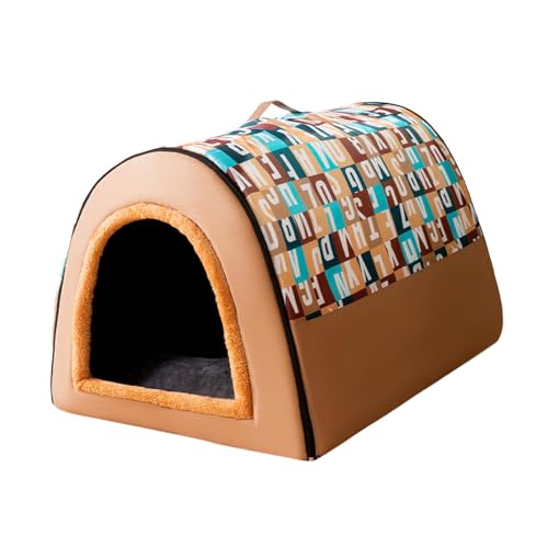 rockible Welpenhöhlen, Hundehütte für den Innenbereich, beruhigend, Heimtierbedarf, warme Winterhütte, waschbares Katzennest, Hundebett für Hunde, Kätzchen, L von rockible