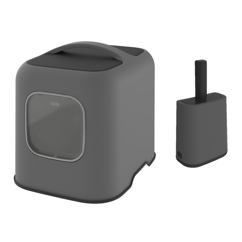 Rotho MyPet Katzentoilette BIALA - Sparset: Katzentoilette anthrazit + Streuschaufel mit Schaufelhalter Rotho MyPet Katzentoilette BIALA - Sparset: Katzentoilette anthrazit + Streuschaufel mit Schaufelhalter von rotho mypet
