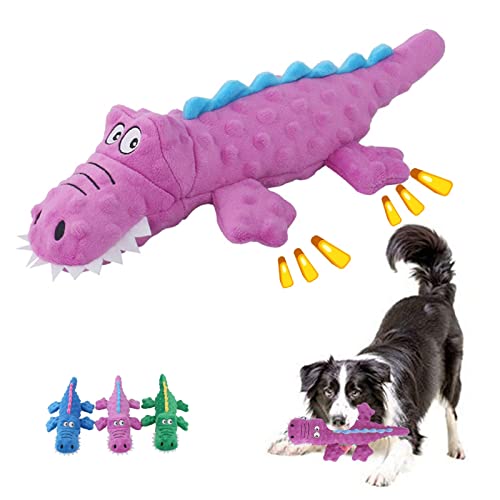 Quietschende Spielzeug für Hunde Plüsch Hundespielzeug Quietschspielzeug Interaktives Krokodilform Plüsch Hunde Kauspielzeug Langlebiges Hundekauspielzeug für Welpen Kleine (X3) von routinfly