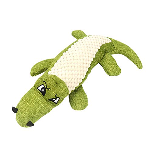 Quietschende Spielzeug für Hunde Plüsch Hundespielzeug Quietschspielzeug Interaktives Krokodilform Plüsch Hunde Kauspielzeug Langlebiges Hundekauspielzeug für Welpen Kleine (Grun) von routinfly