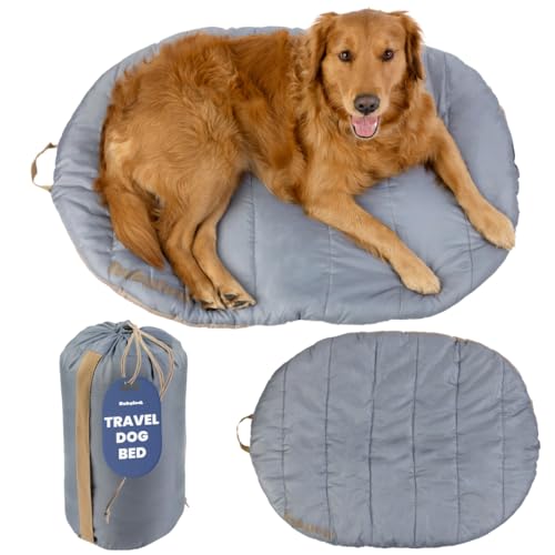 Reise-Hundebett - Faltbares, aufrollbares Camping-Hundebett - leichte, wasserdichte, weiche & strapazierfähige Matte mit extra Polsterung - kompakt & verstaubar - maschinenwaschbar - für große Reise-Hundebett - Faltbares, aufrollbares Camping-Hundebett - leichte, wasserdichte, weiche & strapazierfähige Matte mit extra Polsterung - kompakt & verstaubar - maschinenwaschbar - für große von rubyloo