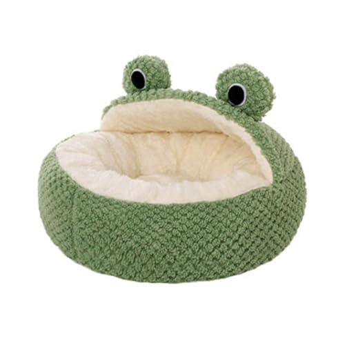 rujjftsy Pet Dog Bed Comfortable Plush Round Frog Shape Kennel Ultra Soft Washable Puppy Winter Warm Pet Cushion Supplies Kitten Bed von rujjftsy