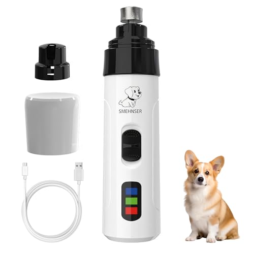 Silent Dog Nail Grinders - Silent Groom Pro Elektrischer Hundenagelschneider, USB Wiederaufladbarer Hundepfotentrimmer mit 2 Köpfen, geräuscharmer Haustier-Nagelfeile für kleine, mittelgroße und große von runpeak