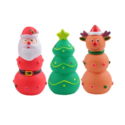 rupusiner Weihnachtshundespielzeug Santa Squeaky Toys Interactive Haustier für Hundekaugeschenke 3pcs von rupusiner