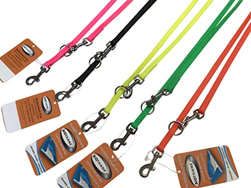 BioThane® verstellbare Führleine genäht, 2m/9mm, Neonorange von rusepin