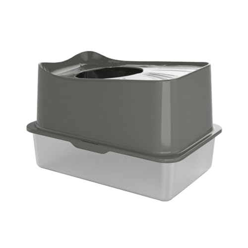 Katzentoilette für Katzen aus Edelstahl mit Eingang von oben XL mit Deckel, Metallstreu mit Schaufel für große Katzen, antihaftbeschichtet, leicht zu reinigen, Toilette p von ruyi-1986