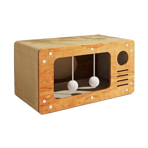Kratzbrett für Katzen, vertikales Katzenstreu, Sofa, vertikales Kratzbrett, verschleißfest, Katzenhaus, gewelltes Kratzbrett mit Spielzeug, Fellkugeln, für Katzen (XL) von ruyi-1986