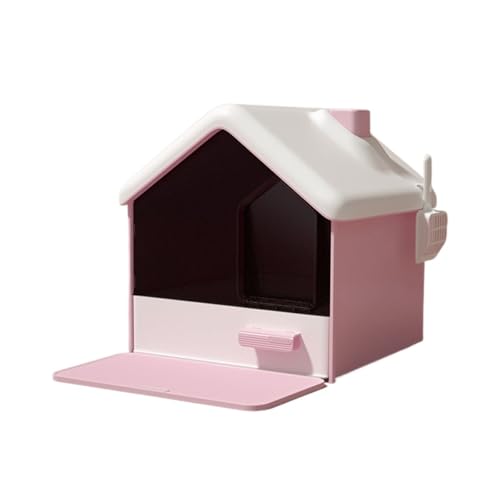 Maison de Toilette für Katzen mit riesiger Kapuze, Katzentoilette mit Kapuze für mehr Privatsphäre und Aufbewahrung der Katzentoilette innen, tragbar, leicht zu reinigen, Katzentoilette (Pink) von ruyi-1986