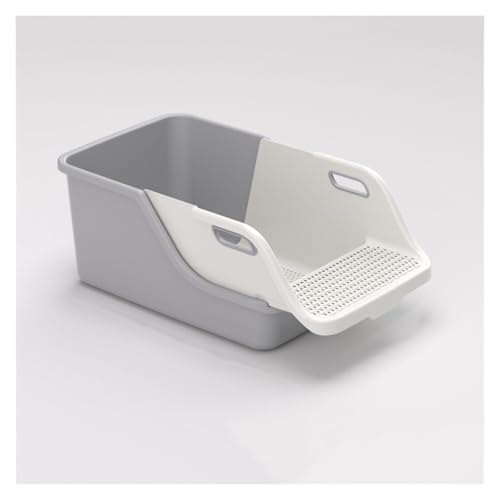 ruyi-1986 Katzentoilette, groß, hohe Seiten, kratzfeste Katzentoilette, offene Katzentoilette, ideal für kleine und große Katzen, leicht zu reinigende Katzentoilette, Grau ruyi-1986 Katzentoilette, groß, hohe Seiten, kratzfeste Katzentoilette, offene Katzentoilette, ideal für kleine und große Katzen, leicht zu reinigende Katzentoilette, Grau von ruyi-1986