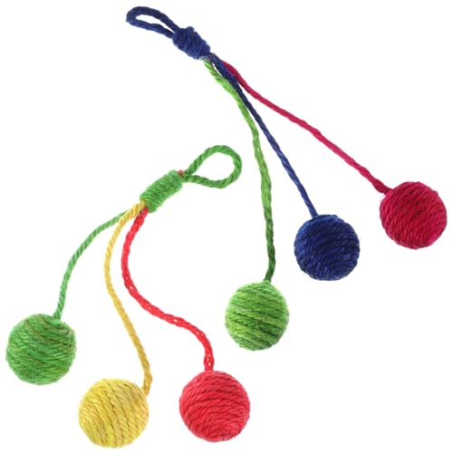 salbsever 2 Stück hängendes Katzenspielzeug, interaktives Katzenspielzeug, Sisalseilball, Katzenkratzseil, Ersatz-Katzenkäfig, Zubehör für den Innenbereich, Spaß salbsever 2 Stück hängendes Katzenspielzeug, interaktives Katzenspielzeug, Sisalseilball, Katzenkratzseil, Ersatz-Katzenkäfig, Zubehör für den Innenbereich, Spaß von salbsever
