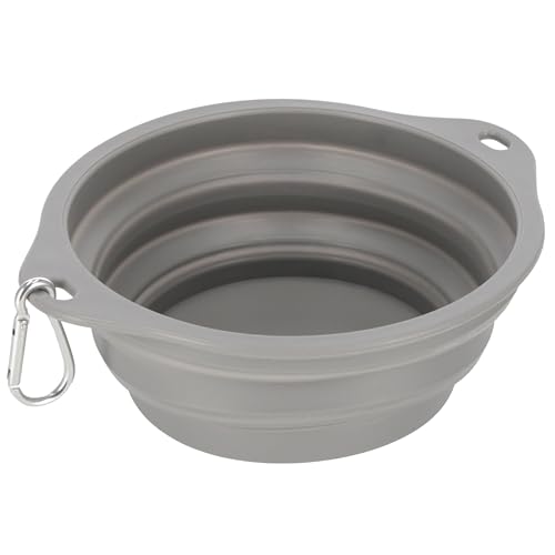 SILIKON Hundenapf, FALTBAR, Reiseschüssel FÜR Wasser + Karabinerhaken 19 cm (D) von sarcia.eu