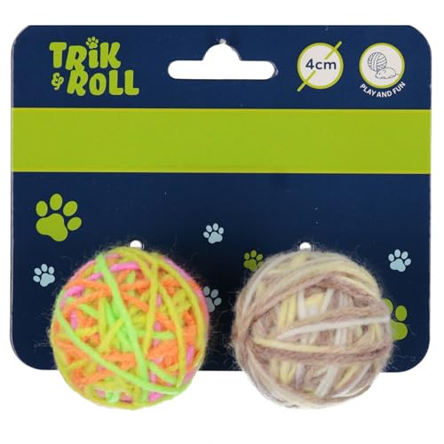 Set 2 Stück Weicher Ball für Katzen 4 cm, Rassel für Kätzchen, sicheres Spielzeug (C) von sarcia.eu