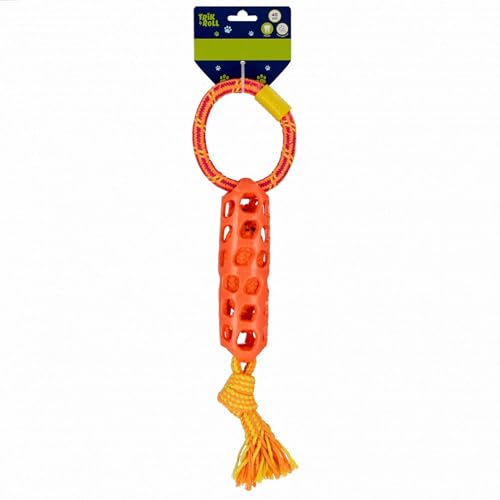 ZERRSPIELZEUG für Hunde mit Gummimesh 40 cm, Spielzeug ZUM APPORTIEREN, ZIEHEN, Baumwollschnur (B) von sarcia.eu