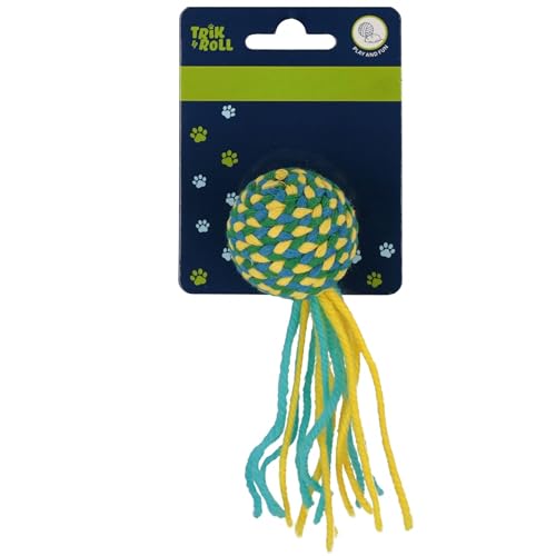 sarcia.eu Ball mit Fransen für Katzen, Rassel für Kätzchen, weicher Ball 4 cm (A) von sarcia.eu