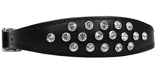 sarcia Schwarzes Hundehalsband aus echtem Leder mit kleinen Kristallen Exclusive- 40 cm ZOOleszcz Einheitsgröße von sarcia.eu