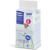Savic Katzen- und Hundetoilette Junior - blaustein - Zubehör: Savic Puppy Trainer Pads Medium, 50 Stück (OHNE Toilette) von savic