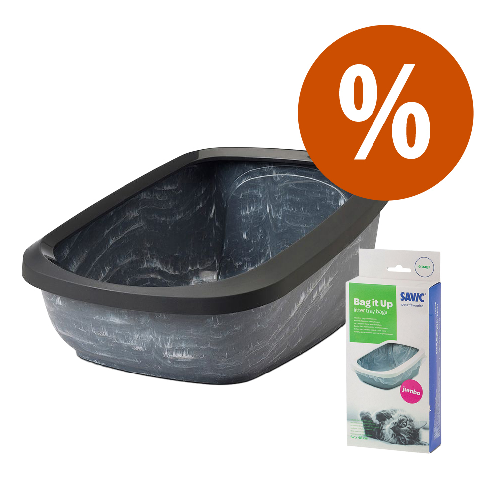 Savic Katzentoilette Aseo Jumbo marble - Starterset: Toilette grau marmoriert/schwarz + 6 Bag it up Savic Katzentoilette Aseo Jumbo marble - Starterset: Toilette grau marmoriert/schwarz + 6 Bag it up von savic