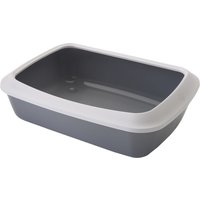 Savic Katzentoilette Iriz mit Rand 50 cm - Toilette grau / weiß von savic